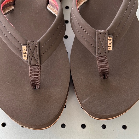 Brown Flip Flops with Pink Accents - Picture 9 of 10